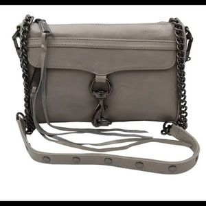 NWT Rebecca Minkoff Crossbody Mini Mac Grey with black Chain